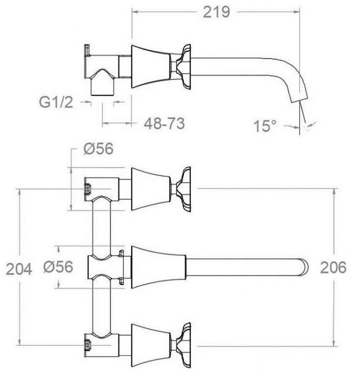Смеситель для раковины Ramonsoler Adagio 912001NM Черный матовый