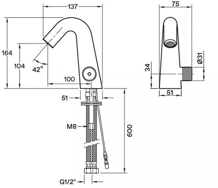 Смеситель для раковины Santek Космо WH5A06019N001 Смеситель для раковины Santek Космо WH5A06019N001