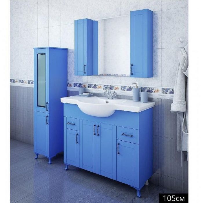 Зеркало со шкафом Sanflor Глория 105 С000005703 Голубое