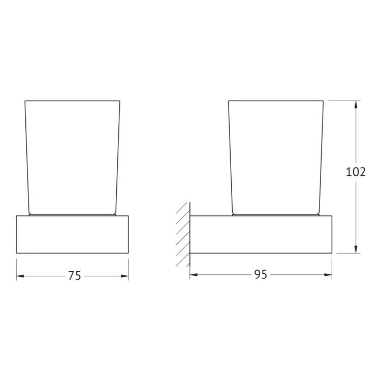 Держатель со стаканом (матовое стекло; хром) 8321 Держатель со стаканом (матовое стекло; хром) 8321