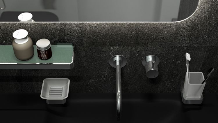 Держатель со стаканом (матовое стекло; хром) 8321 Держатель со стаканом (матовое стекло; хром) 8321