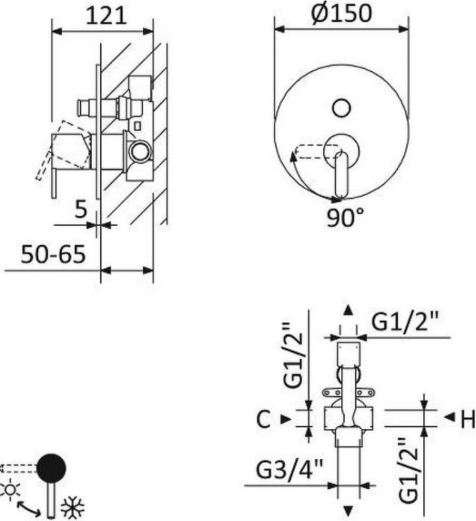 Смеситель для душа Cezares Leaf LEAF-VDIM-L-BIO цвет Белый матовый Смеситель для душа Cezares Leaf LEAF-VDIM-L-BIO цвет Белый матовый