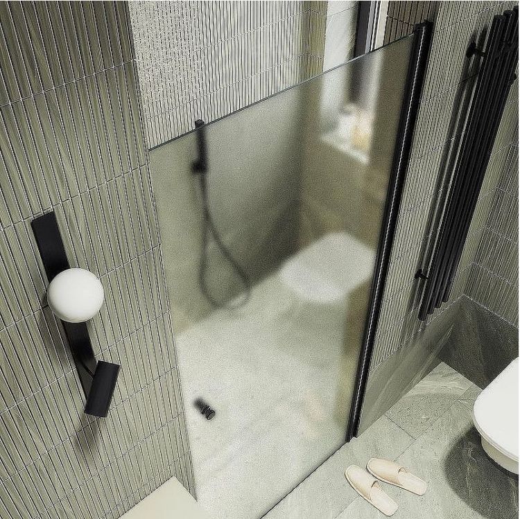 Душевая дверь Maybah Glass MGD-814-6 900x1980 на монопетле Черный стекло сатиновое