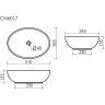 Умывальник CERAMICANOVA Element чаша накладная овальная 520x395x130 мм CN6017