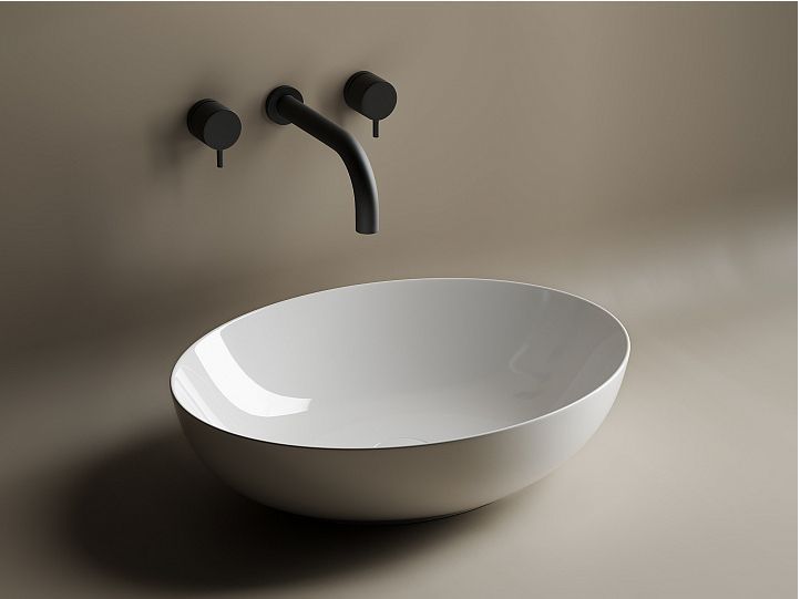 Умывальник CERAMICANOVA Element чаша накладная овальная 520x395x130 мм CN6017