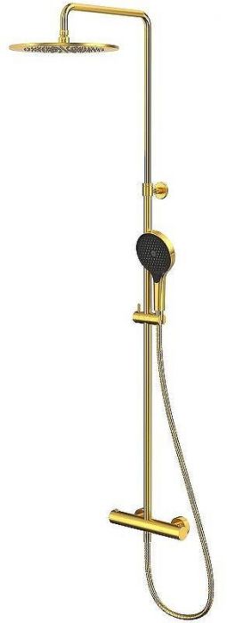 Душевая система Whitecross Y brushed gold Y1254TOPGLB с термостатом Брашированное золото