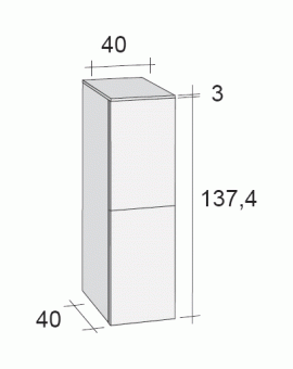 Шкаф колонна для ванной Riho Broni 137,4 см, две двери