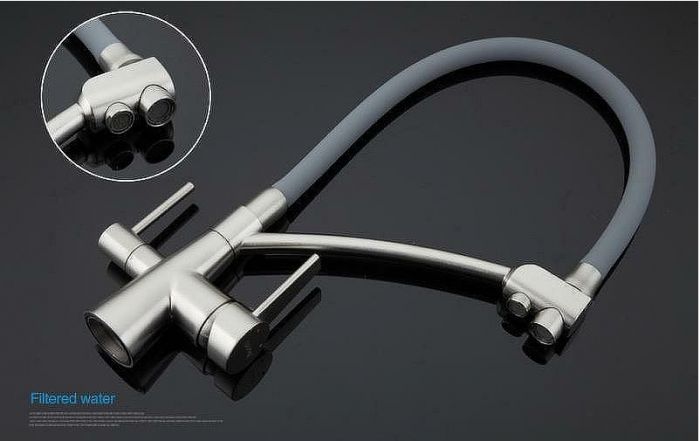 Смеситель для кухни Gappo G4398 Сатин Серый