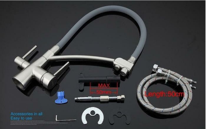 Смеситель для кухни Gappo G4398 Сатин Серый