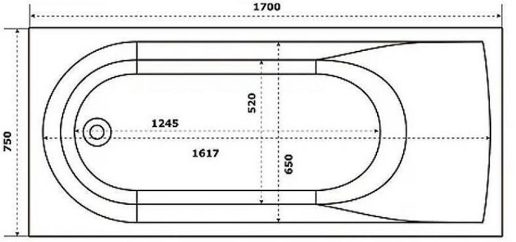Ванна из искусственного камня Creto Fresh 170x75 20-1111 без гидромассажа