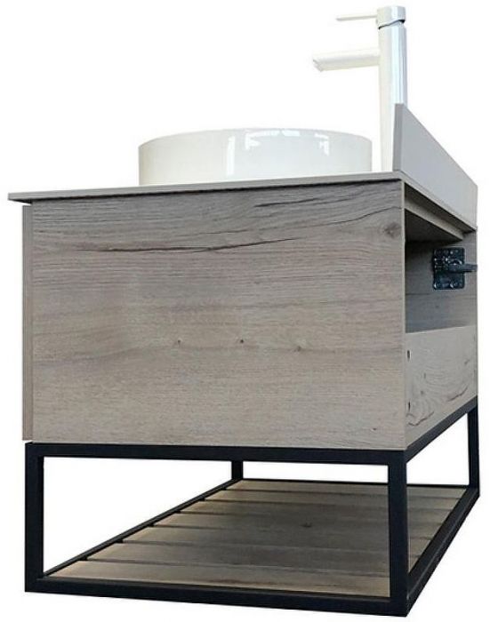 Тумба с раковиной Comforty Порто 90 00-00009322 подвесная Дуб дымчатый