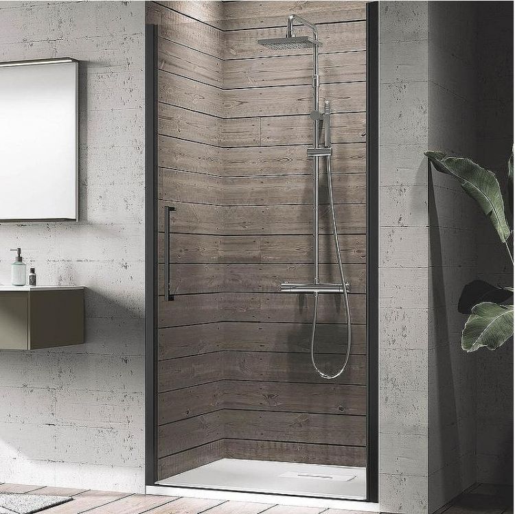 Душевая дверь Novellini Young 90 Y21B87-1H профиль Черный матовый стекло прозрачное