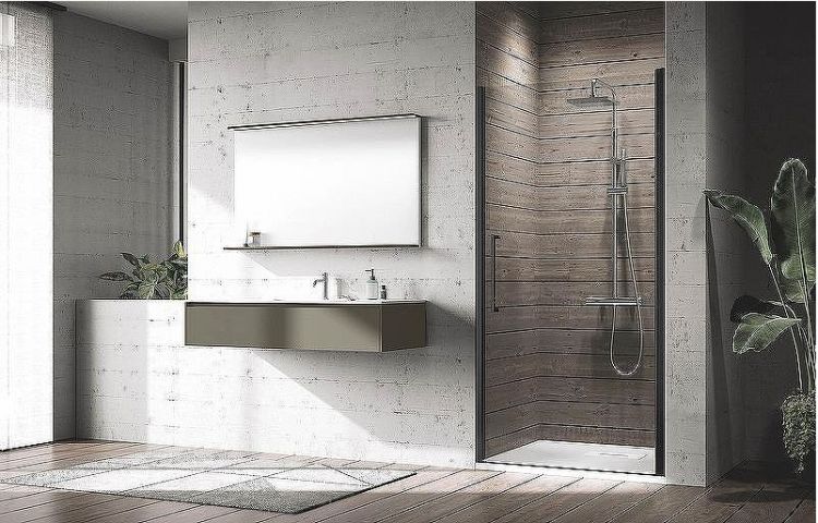 Душевая дверь Novellini Young 90 Y21B87-1H профиль Черный матовый стекло прозрачное