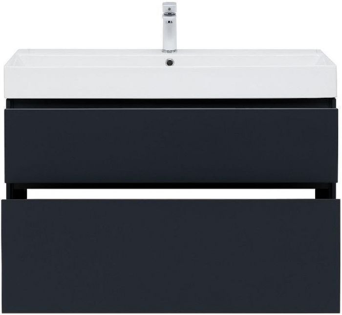 Тумба с раковиной Aquanet Бруклин 100 312874 подвесная Антрацит матовый