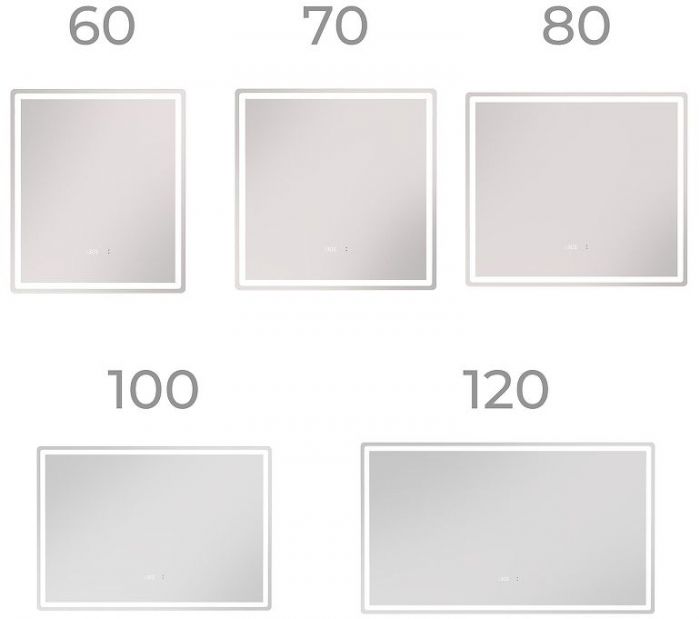 Зеркало Vigo Geometry Luxe 80 210 с подсветкой с бесконтактным выключателем с диммером с подогревом и часами