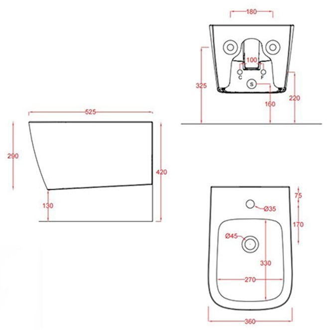 Биде ARTCERAM A16 ASB001 05 00
