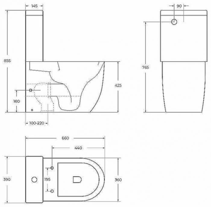 Унитаз компакт BelBagno Sfera-R BB2141CPR без бачка и сиденья