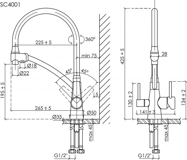 Смеситель для кухни Sancos Eri с гибким изливом, цвет полированное золото/черный, SC4001ZG Смеситель для кухни Sancos Eri с гибким изливом, цвет полированное золото/черный, SC4001ZG