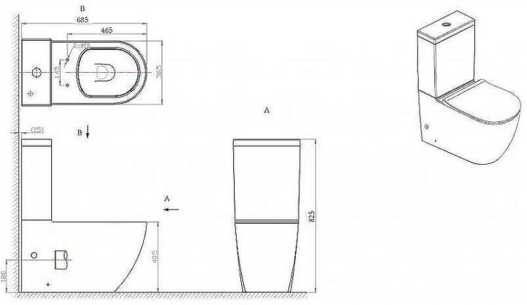 Унитаз компакт Bravat Gina CX01008UW-PA-ENG без бачка с сиденьем Микролифт Унитаз компакт Bravat Gina CX01008UW-PA-ENG без бачка с сиденьем Микролифт
