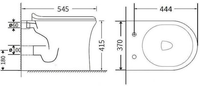 Унитаз Agger AT01200 приставной с сиденьем Микролифт