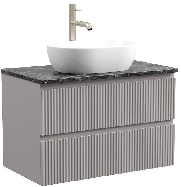 Тумба подвесная SANCOS Snob R, Doha Soft 790х445х500, под столешницу с отверстием под смеситель, цвет Black Sky, SNR80SM
