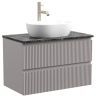Тумба подвесная SANCOS Snob R, Doha Soft 790х445х500, под столешницу с отверстием под смеситель, цвет Black Sky, SNR80SM