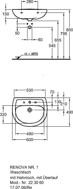 Раковина Keramag Renova Nr.1, 223060000