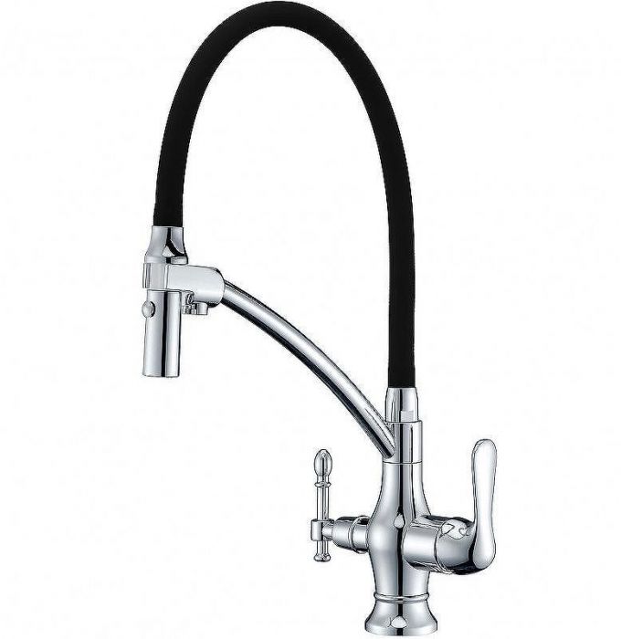 Смеситель для кухни ZorG Sanitary ZR 347-6 YF Хром Черный