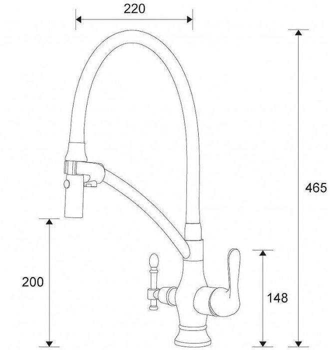 Смеситель для кухни ZorG Sanitary ZR 347-6 YF Хром Черный
