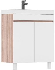 Тумба под раковину Volna Conty 70.2D tnCNT70.2D-01 Белая Дуб снома
