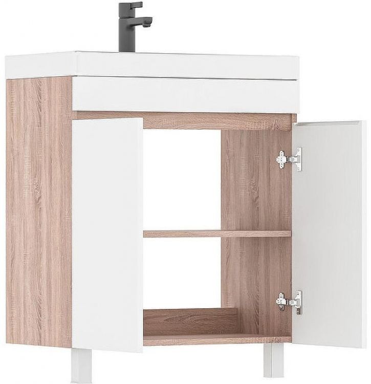 Тумба под раковину Volna Conty 70.2D tnCNT70.2D-01 Белая Дуб снома