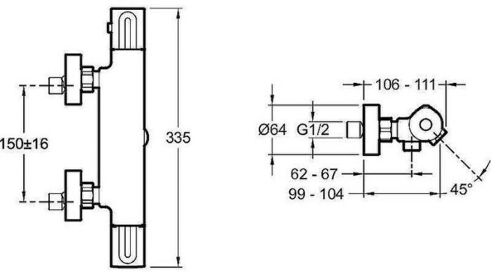 Смеситель для ванны Jacob Delafon Metro E24395-BL с термостатом Черный матовый
