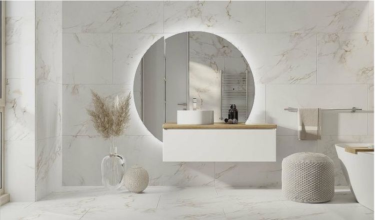 Шкаф пенал Jorno Solis New 34 SolN.11.34/W/JR с подсветкой с бесконтактным выключателем