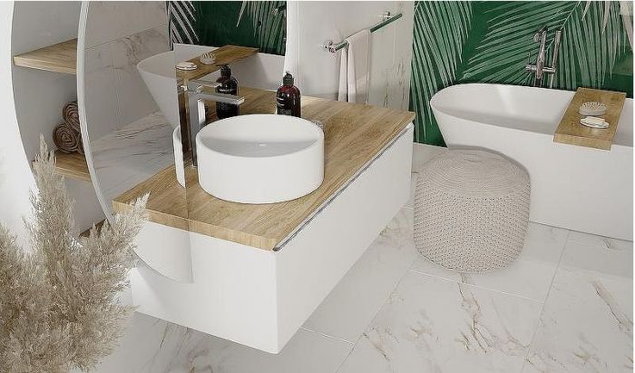 Шкаф пенал Jorno Solis New 34 SolN.11.34/W/JR с подсветкой с бесконтактным выключателем