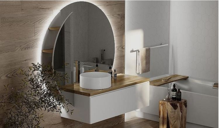 Шкаф пенал Jorno Solis New 34 SolN.11.34/W/JR с подсветкой с бесконтактным выключателем