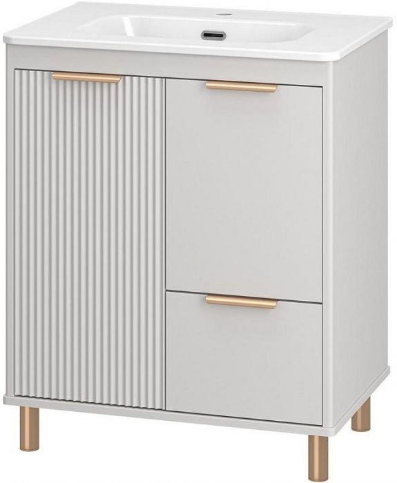 Тумба с раковиной Brevita Risacca Crema 70 УТ000025679 Серая матовая