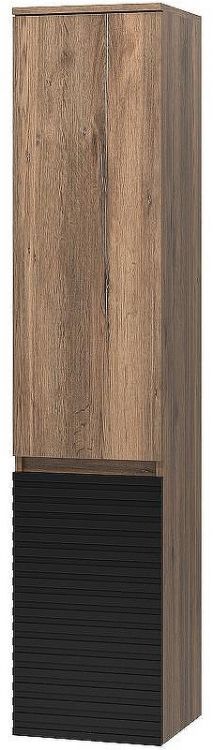 Шкаф пенал Brevita Dakota 35 L DAK-050350-19/02Л Черный кварц Дуб Галифакс олово