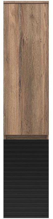 Шкаф пенал Brevita Dakota 35 L DAK-050350-19/02Л Черный кварц Дуб Галифакс олово