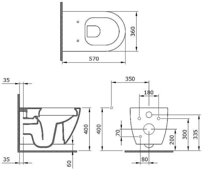 Унитаз Bocchi Venezia 1295-004-0129 подвесной Черный матовый без сиденья