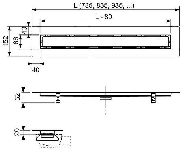 Душевой лоток Tece Drainline 150 651500 с решеткой Хром