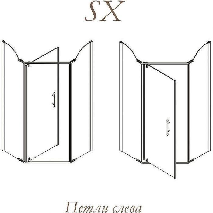 Душевой уголок Migliore Diadema Penta 100x100 24174 профиль Золото стекло прозрачное