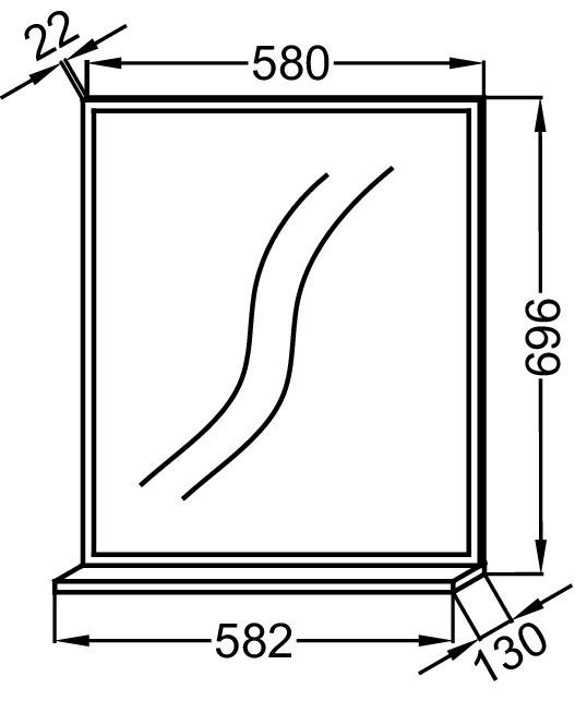 Зеркало Jacob Delafon VIVIENNE, 60 см, дуб табак, EB1596-E52