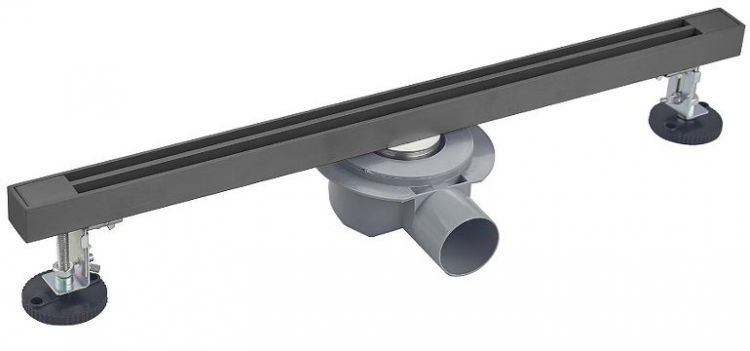 Душевой лоток Wonzon & Woghand 90 WW-65409T-GM с решеткой цвет Темный графит