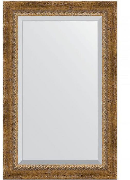 Зеркало Evoform Exclusive 83х53 BY 3406 с фацетом в багетной раме - Состаренная бронза с плетением 70