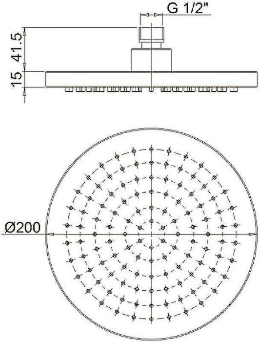 Верхний душ Paini 50CR759TCARE20E Хром