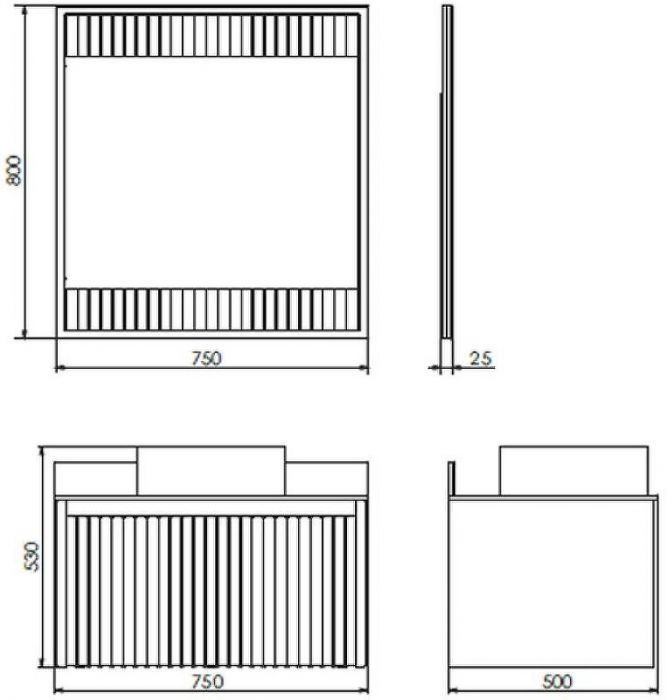 Зеркало Comforty Марсель 75 00-00012269 Белое