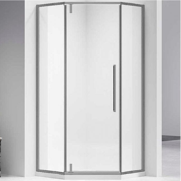 Душевой уголок Vincea Slim-N 90x90 VSP-4SN900CLGM профиль Вороненая сталь стекло прозрачное