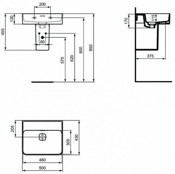 Раковина Ideal Standard Strada II 50 T363701 Euro White