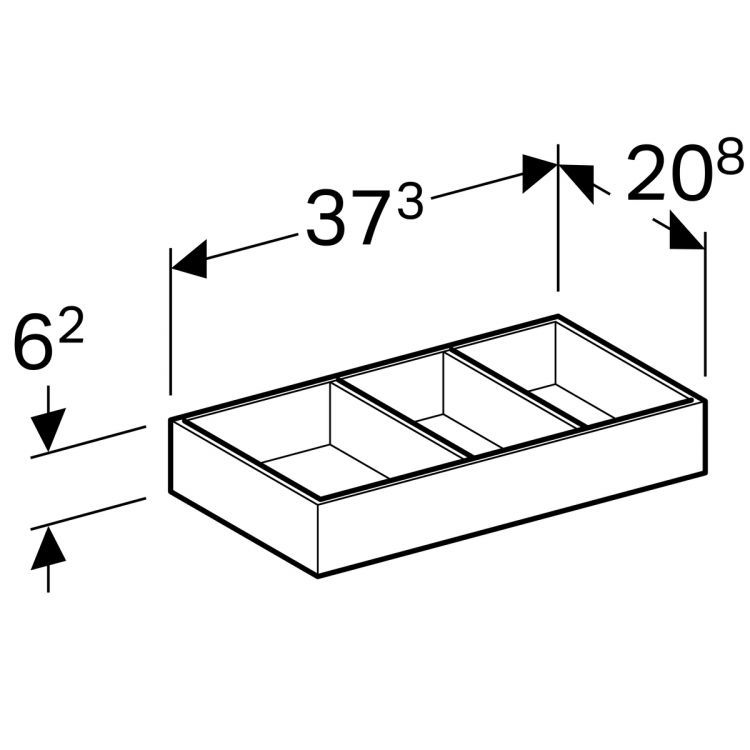 Разделительная перегородка Geberit Xeno? для большого ящика, h-образная 208х373х98 мм Разделительная перегородка Geberit Xeno? для большого ящика, h-образная 208х373х98 мм