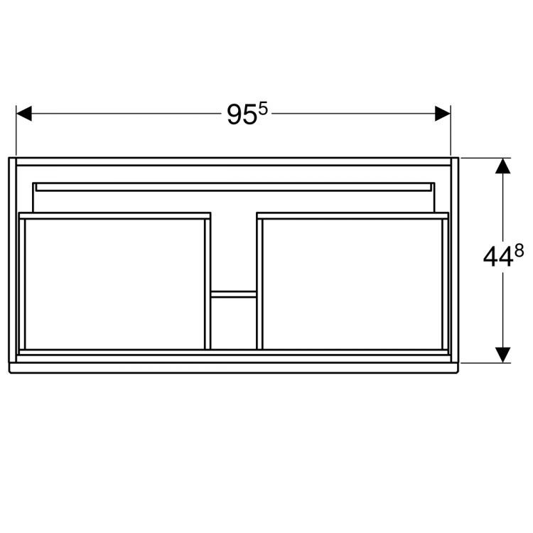 Тумба под раковину Geberit Renova Plan Slim,  98.8x58.5, светлый вяз [869502000]